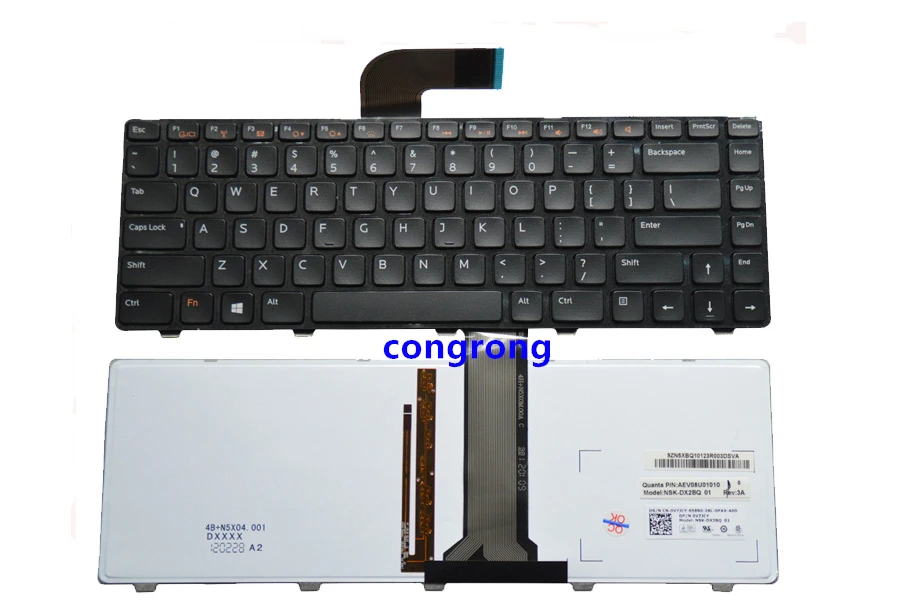 Клавиатура для ноутбука DELL Inspiron 14R N4050 M4040 N4110 N4120 M4110 M521R 14R 5420 7420 15R 5520 нам Подсветка Тетрадь клавиатура