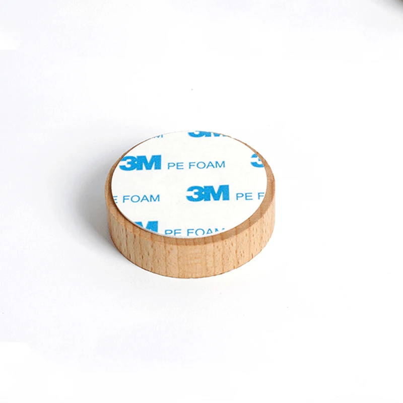 Solid wood key stick hook magnet suction hook no trace strong adhesive simple modern wooden wall storage note stickers