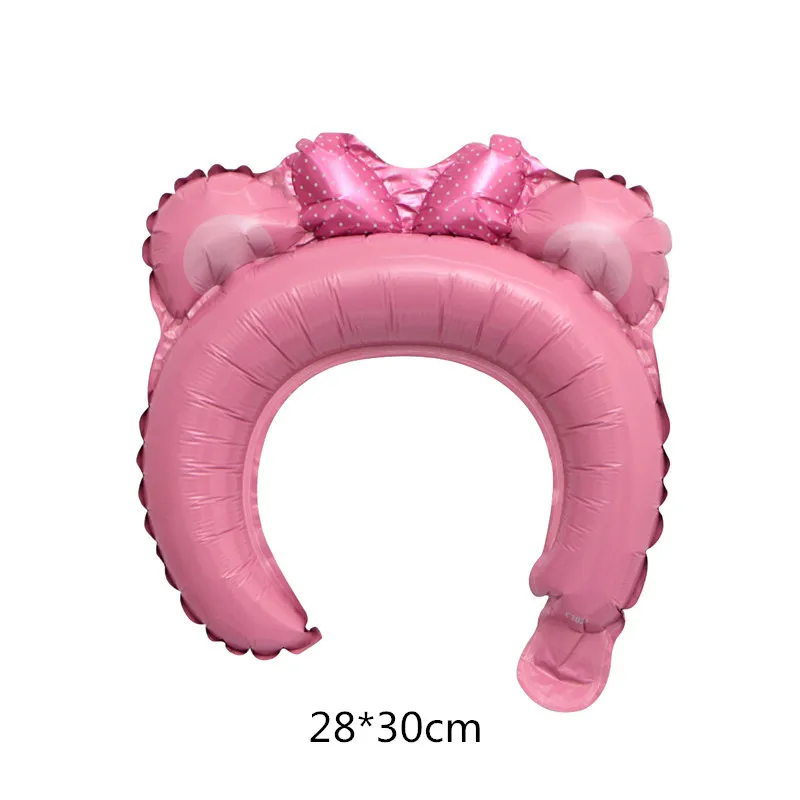 10 шт. милые головные уборы для животных повязка на голову Фольга Воздушный шар Микки Минни кролик медведь ребенок душ для дня рождения, Свадьбы вечерние украшения - Цвет: pink Bear