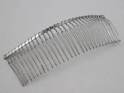 

5 Silver Tone Metal 30-Teeth Hair Side Combs Clips 110X37mm for Hair Accessories