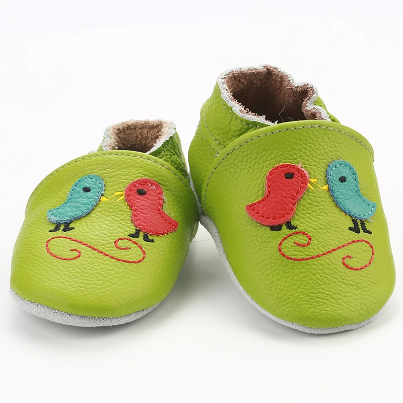 [Simfamily] Нескользящая детская обувь мягкие кожаные тапочки для маленьких мальчиков и девочек 0-6 6-12 12-18 18-24 Первые ходунки - Цвет: NO25