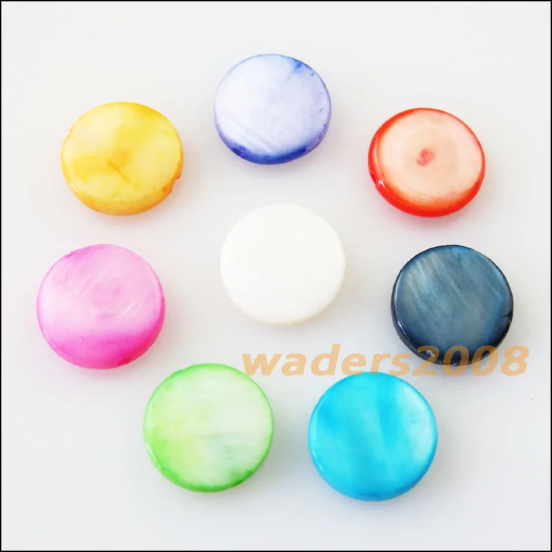 

25Pcs Mixed Smooth Round Ball Natural Shell Spacer Beads Charms 10mm