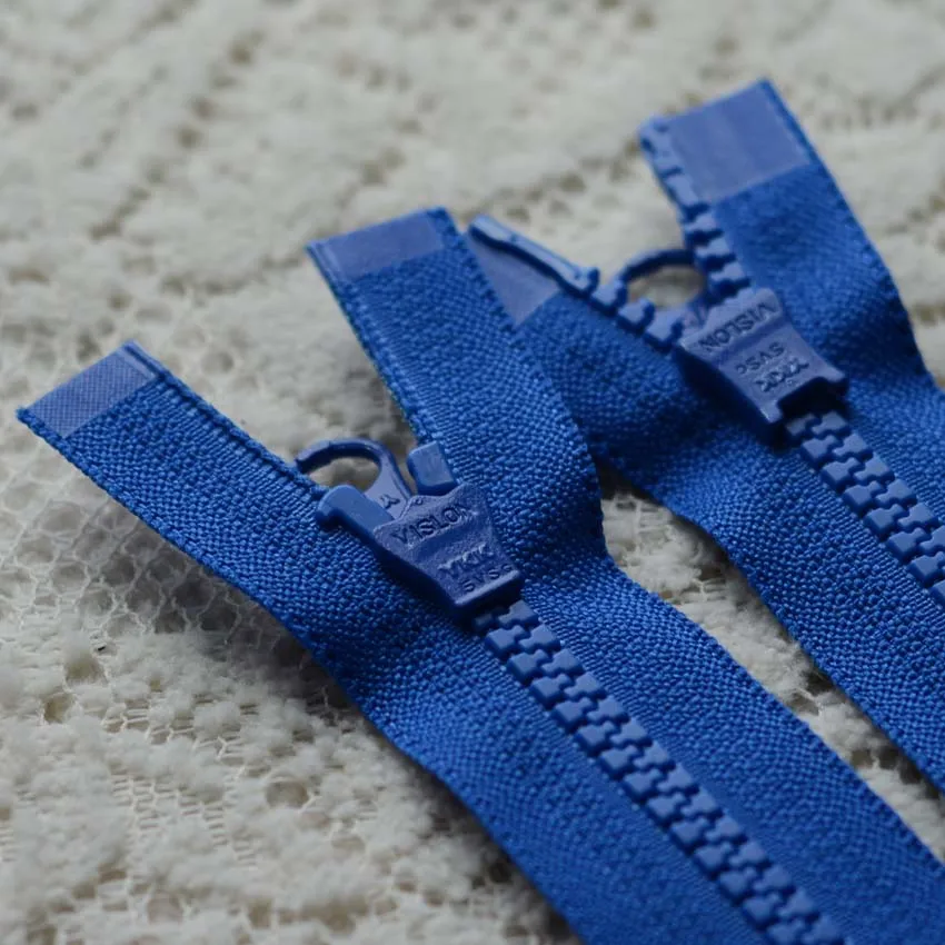 2 Pcs/lot Long Plastic Resin Ykk Zipper Black Coffee Blue Off White Red green Double Open Two-way Fasteners Sewing Accessories