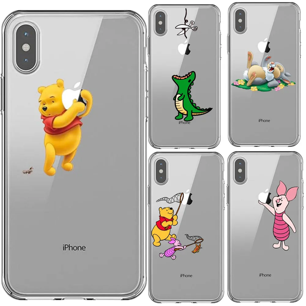 

Winnie pooh Piglet Bambi Clear Soft Silicone TPU Phone Case Cover For iPhone X XS 5 5S SE 6 6SPlus XR XS MAX 7 7Plus 8 8 Plus