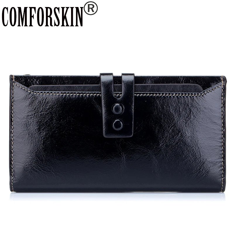 

COMFROSKIN Billetera Mujer Luxurious European and American Style 100% Genuine Leather Women's Wallet Large Capacity Card Wallet