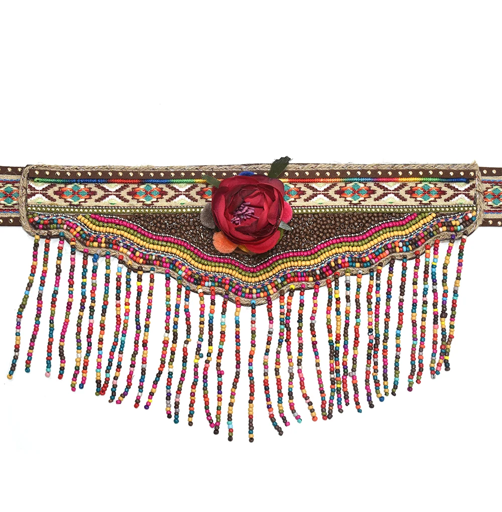 womens clothing accessories Gypsy Turkish Bohemian Belt Body Chain Ethnic belt dresses Retro leather belt flower belt Cummerbund