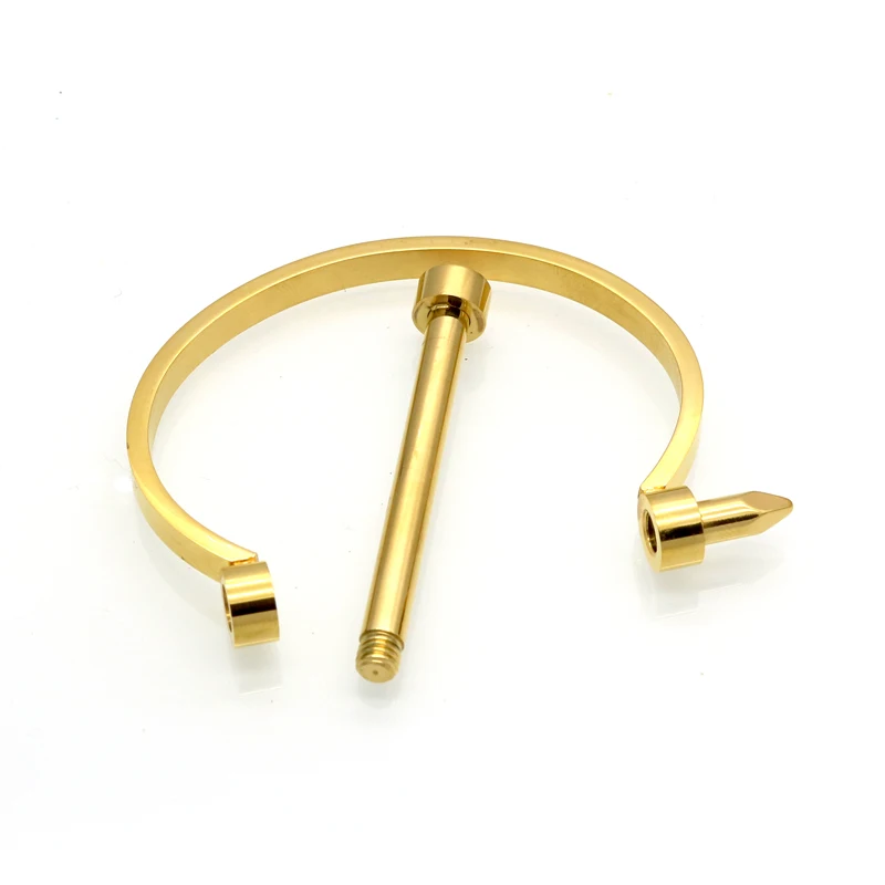 Винтажный панк роскошный бренд ювелирных изделий ногтей браслет из титановой стали браслеты золотистого цвета манжеты браслеты и браслеты для женщин Pulseiras