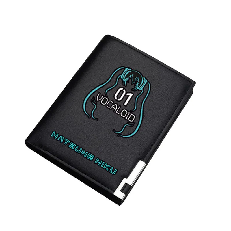 

Hatsune Miku Women Long Purse Kawaii Money Change Bags PU Leather Short Small Wallet Cartoon ID Card Holder Women Clutch