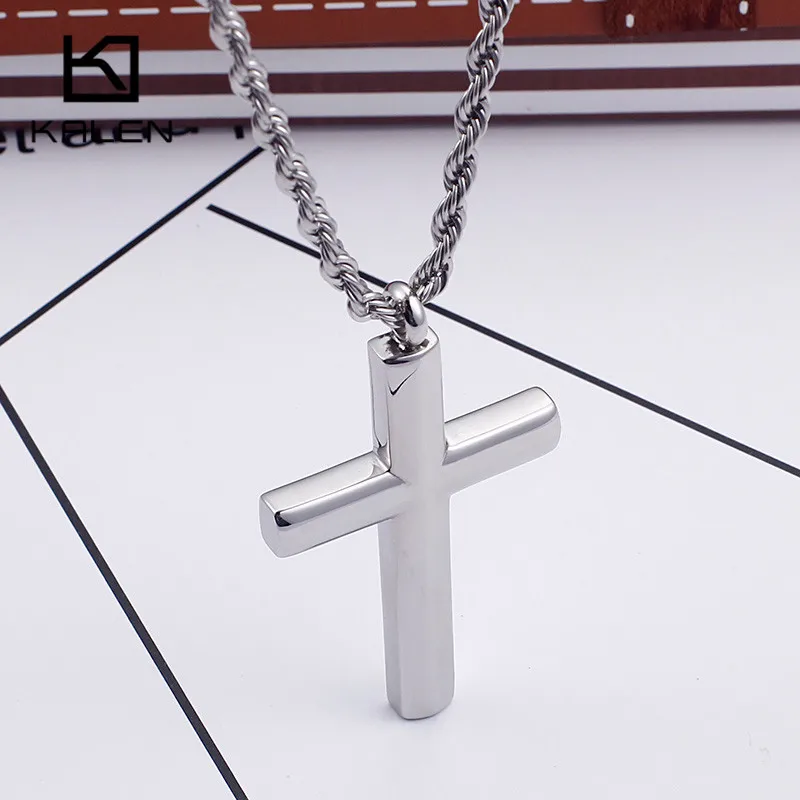 Kalen Fashion Cross Necklaces For Men High Polished 50cm Stainless Steel Jewelry Necklace Male Cheap Jewelry|cross pendant necklace|cross