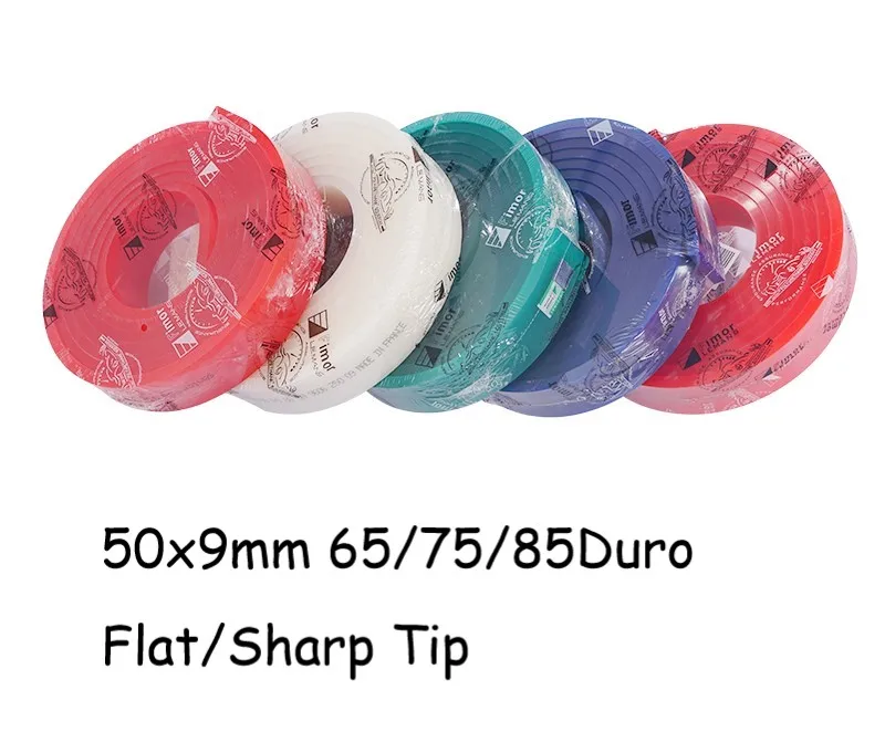 

Length 600mm 50x9mm Screen Printing Squeegee Blade Replacement Green/Red/Blue Color Rubber Blade Flat/Sharp Tip