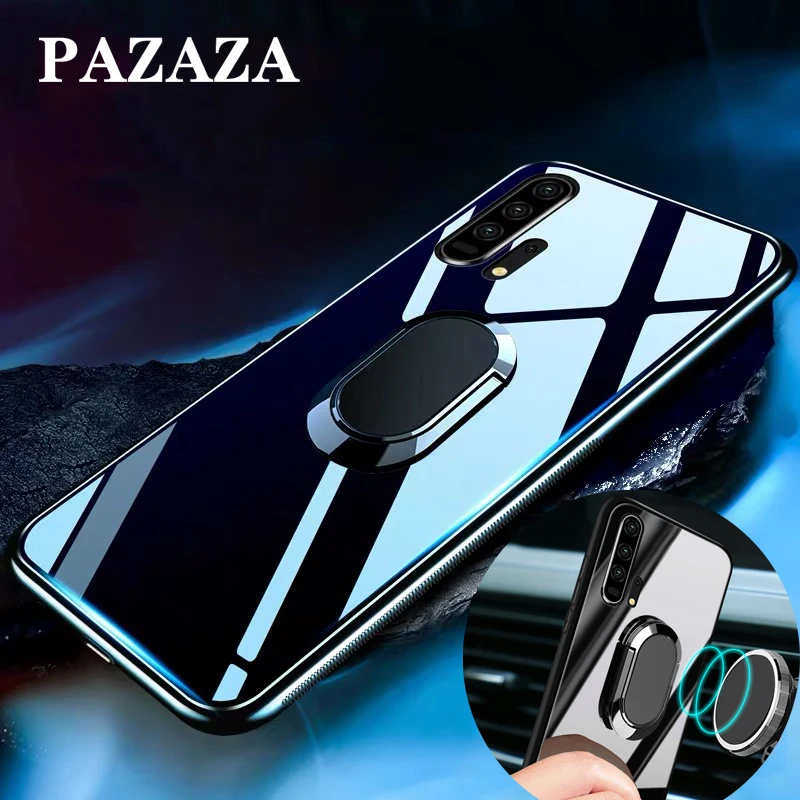 

Tempered Glass Phone Case For huawei p20 p30 lite 2019 mate 20 lite nova 4 4e 5 pro 5i 3 3e 3i Non-slip Black Cover cases