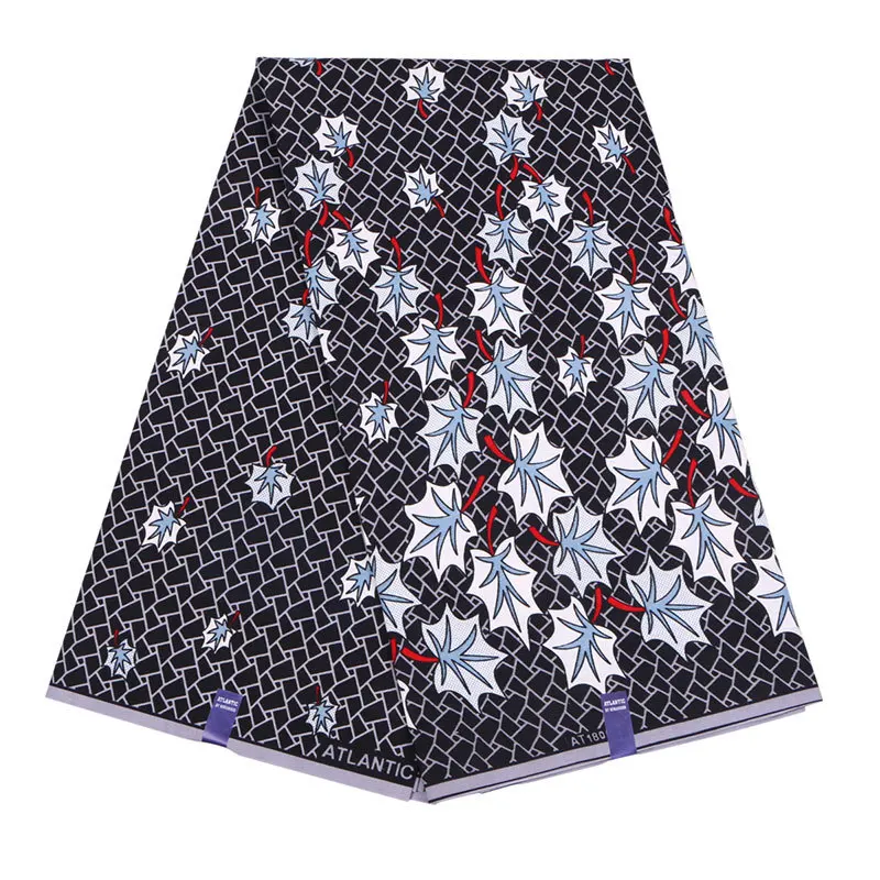 

Full polyester printed fabric plant pattern printed fabric manufacturer 100% Polyester for autumn winter African garment fabrics