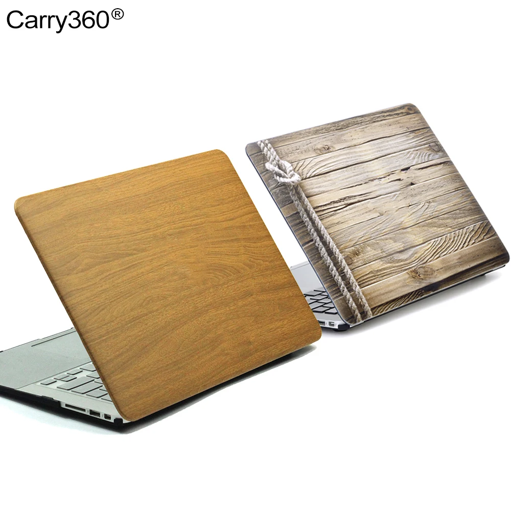 Carrt360 New Wood Grain PU Leather Case for Macbook Pro 13