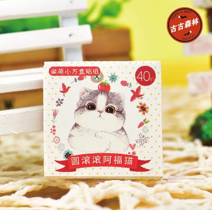 

40 pcs/pack Cute Chunky Cat Diary Label Stickers Pack Decorative Mobile Stickers Scrapbooking DIY Stickers Escolar Papelaria