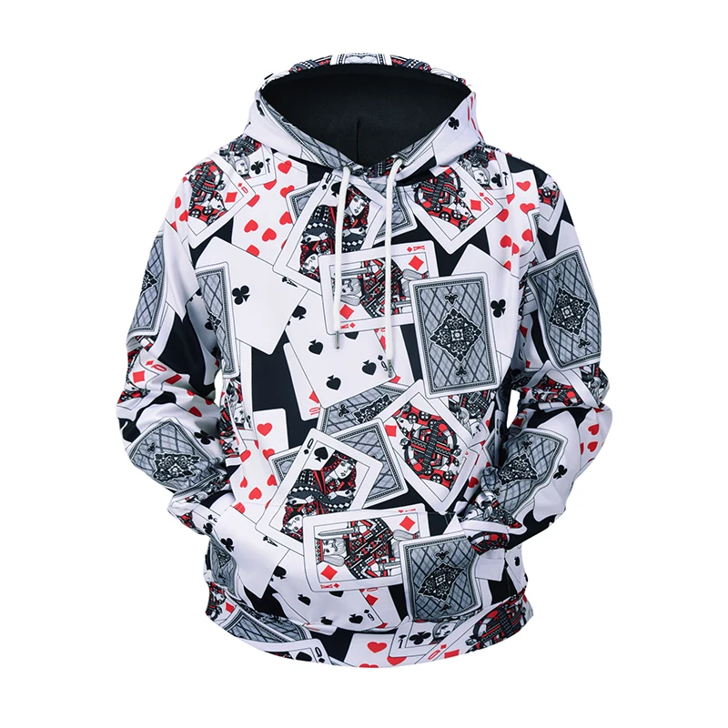 Hoodies Men 2018 Brand Male 3D Poker Playing Cards Print Hooded Sweatshirt Mens Hoodie Tracksuit Sweat Coat Casual Sportswear | Мужская