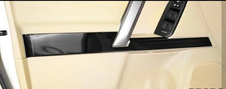  6x Stainless Inner Door Dota Anti-Kick protector Cover Trim For Toyota Prado FJ150 10-2016 black