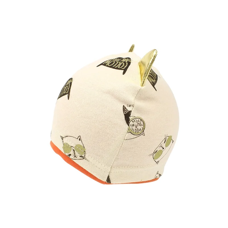 Cat Cartoon Baby Hat With Ears Cotton Soft Infant Beanie Spring Cute Print Baby Hat For Girls New Toddler Hat Baby Boys Clothing (5)