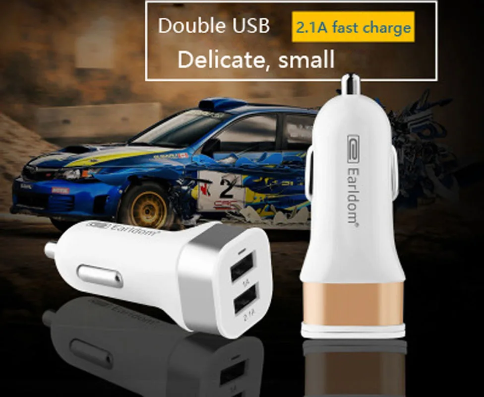Автомобильное зарядное устройство Earldom с 2 USB-портами 5 В 1 А | Мобильные телефоны и