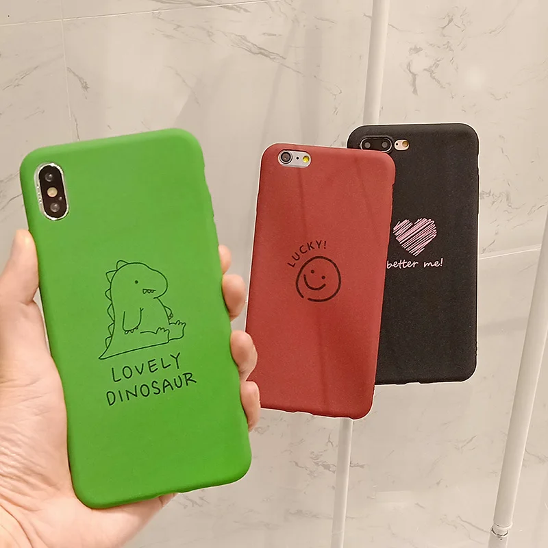 

Lovely Cartoon Dinosaur Smile Heart Matte Case for Huawei Nova 2S/3/3i Soft Silicon Cover for Huawei Enjoy 6S/7/8/8 Plus Hoesjes