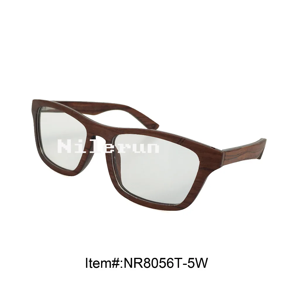 

fashion square red wood frame optical eyewear