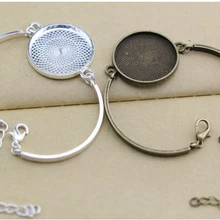 10 шт./лот 25 мм круглые браслеты ручной работы изогнутые соединители ободок лотки Пустые Настройки для DIY браслет ювелирные аксессуары фурнитура