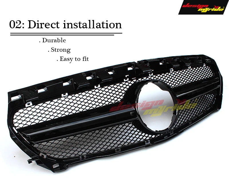 Передняя решетка для гриля Mercedes CLA W117 C117 X117 A45 Style ABS Gloss Black CLA180CLA200 CLA250 Прямая замена