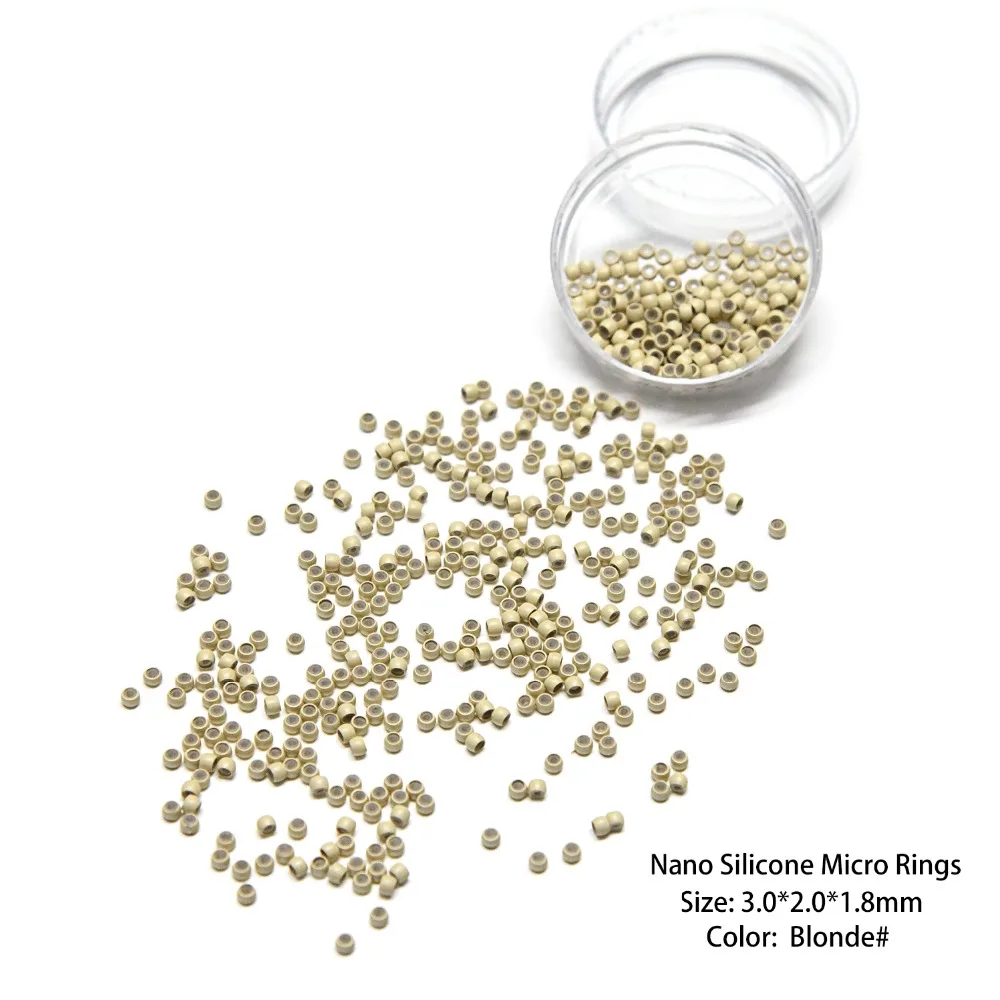 

Neitsi Silicone Nano Ring Beads For Micro Loop Links Fusion Keratin Human Hair Extensions Blonde 1000 Beads Dark Brown