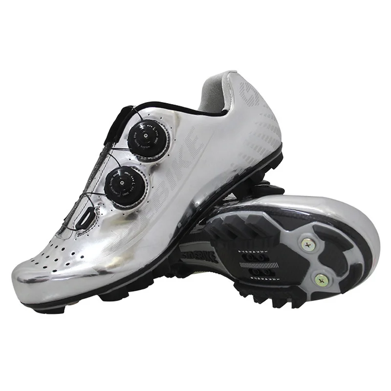 MTB Carbon Fiber Ultralight Black Silver Waterproof Professional Men Athletics Mountain Self-locking Training Shoes