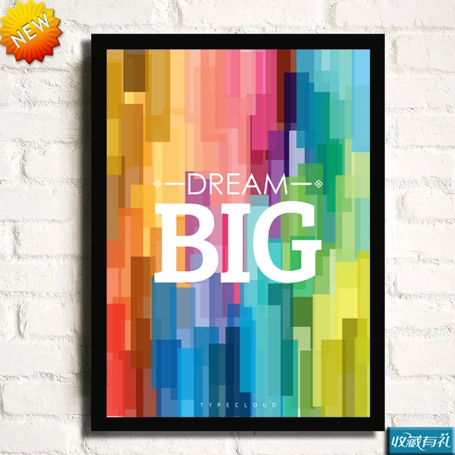 free shipping dream big multicolour decorative painting brief letter