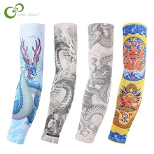 1 пара кожи УФ протеив эластичный китайский дракон стиль рукава руки чулки дизайн тело прохлада мужчины унисекс Мода руки теплые GYH