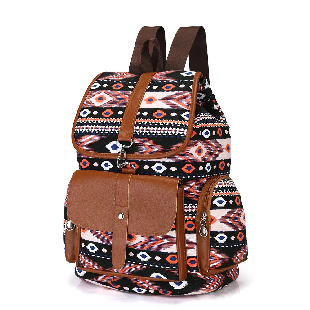 top Quality canvas Bohemia in retro style women s satchel floral canvas back young college book
