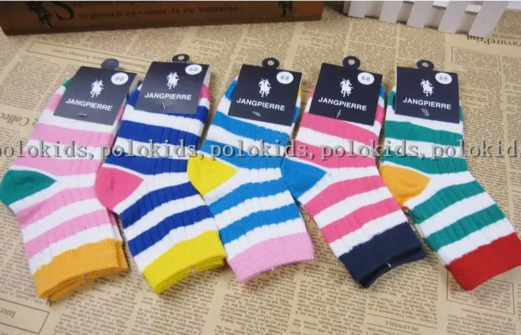 Модные Разноцветные хлопковые полосатые носки унисекс для детей от 2 до 5 лет Детские носки для мальчиков и девочек 10 пар в партии - Цвет: mix