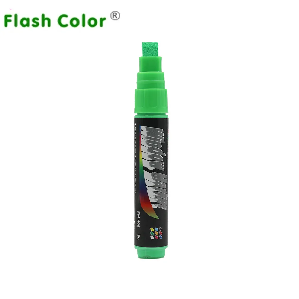 Фломастеры Flashcolor зеленые жидкий мел стираемые разноцветные маркеры