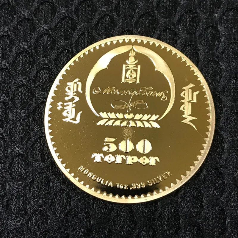 10 шт. Золотая монета Коза Монета с бриллиантом Дикая жизнь 40 мм сувенирная