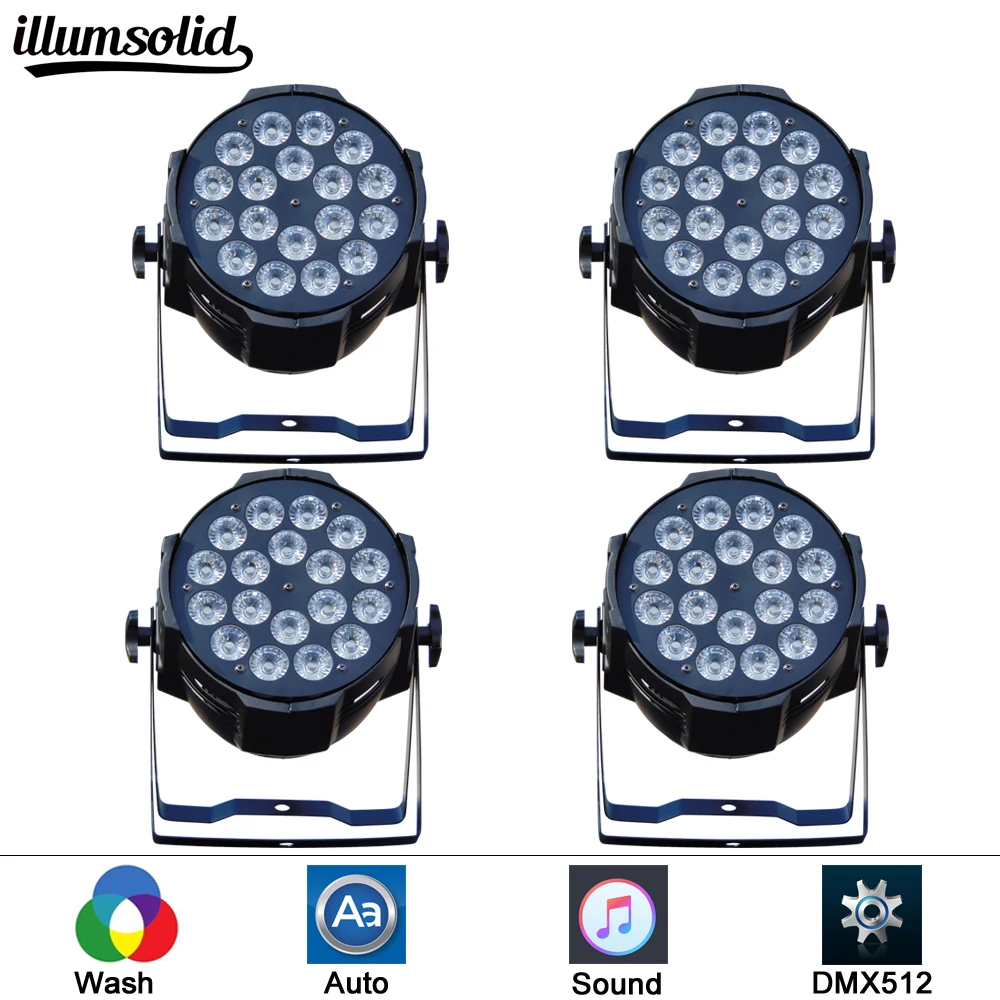 

4pcs/lot Aluminum Alloy LED Par 18x12W RGBW LED Par Can Led Par Light DMX Stage Lights or Party KTV Disco DJ Lamp DMX512 8CH