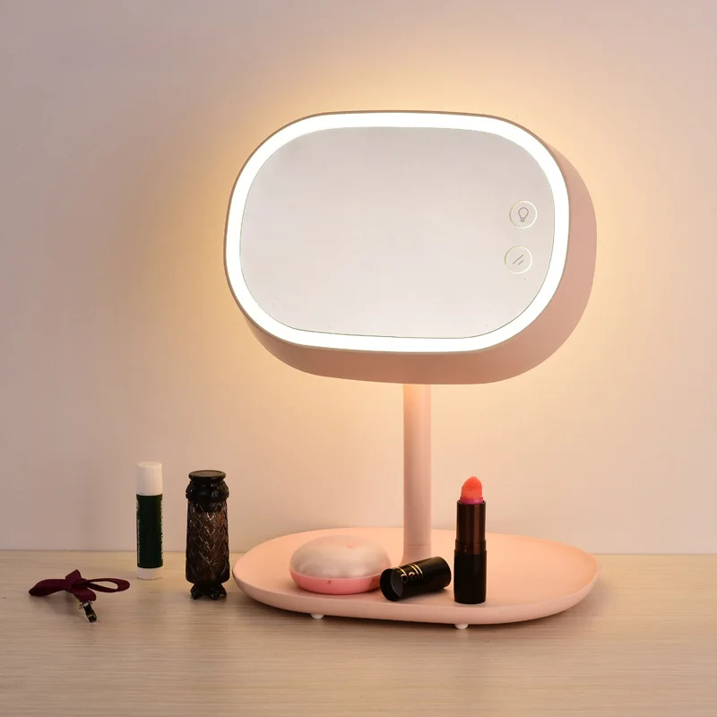 

Makeup mirror led desk lamp desktop night light cosmetic mirror lip makeup mirror foundation beauty mirror birthday gift light
