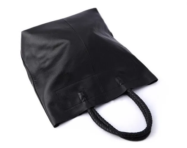 Новая женская сумка из натуральной кожи, сумка на плечо из воловьей кожи, женская черная коричневая Повседневная сумка для покупок, большая вместительные сумки