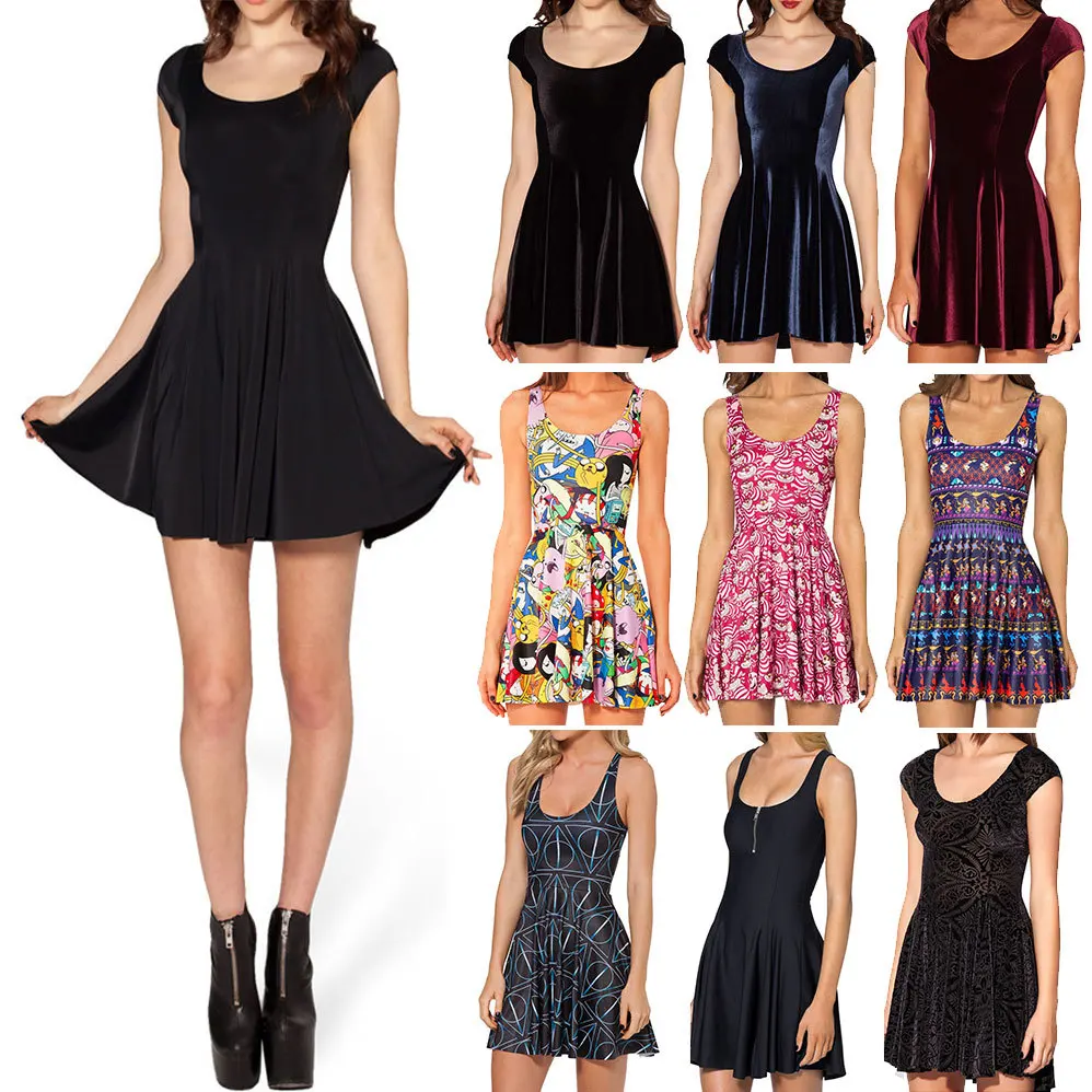 girls black skater dress