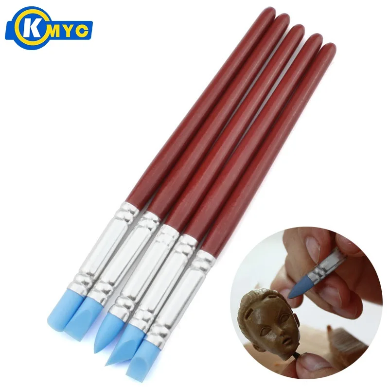 

KMYC Cake Biscuit Carving Shaping Fondant Flower Modelling Tools Silicone Art Craft Clay Pottery Sculpture Decorating Brush Pen