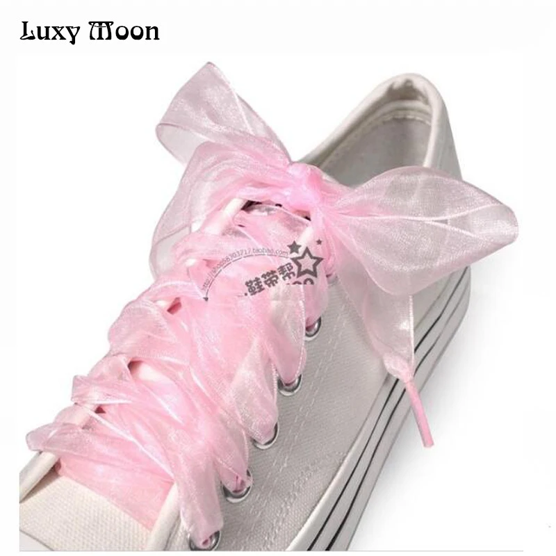 5pairs Princess Shoe laces Strings For Color Ribbon Shoe Laces Chiffon Shoelaces Adult font b Child