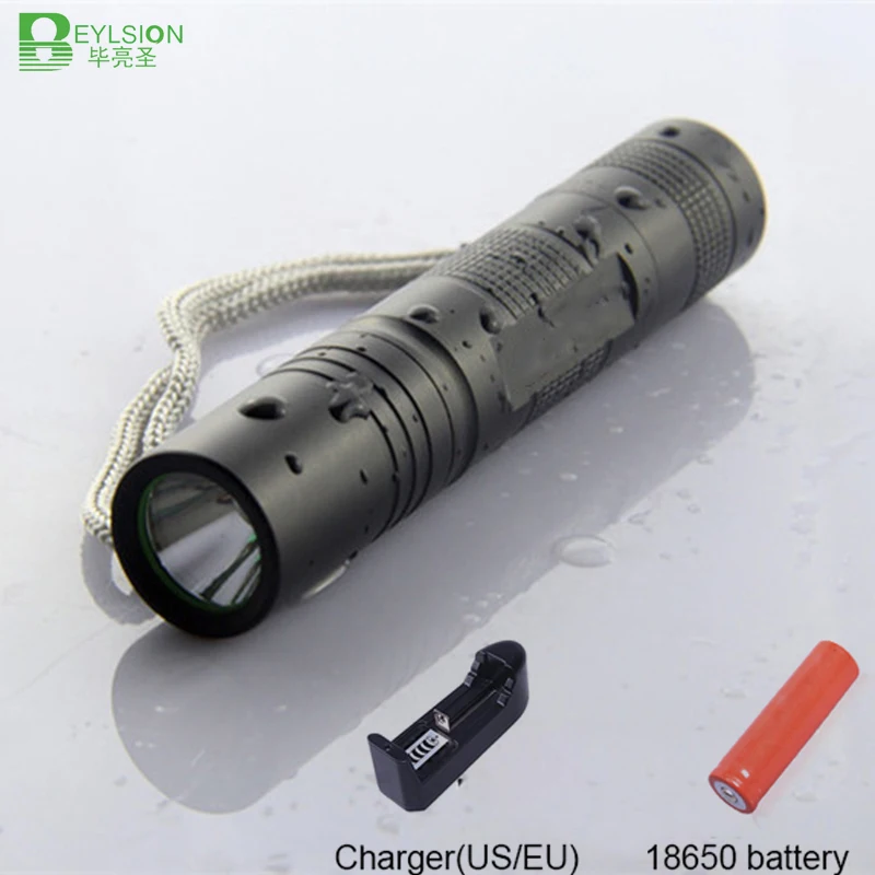 

1X LED Torch Light lamps Tactical Flashlight waterproof Mini LEDs Flashlight Zoomable 5 Modes 18650 battery For Bicycle Camping