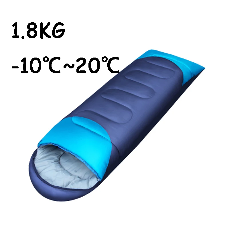 Пуховый хлопковый спальный мешок для кемпинга зима осень конверт с капюшоном сна мешок Кемпинг Вакуумная кровать кемпинг аксессуары - Цвет: Deep Blue 04