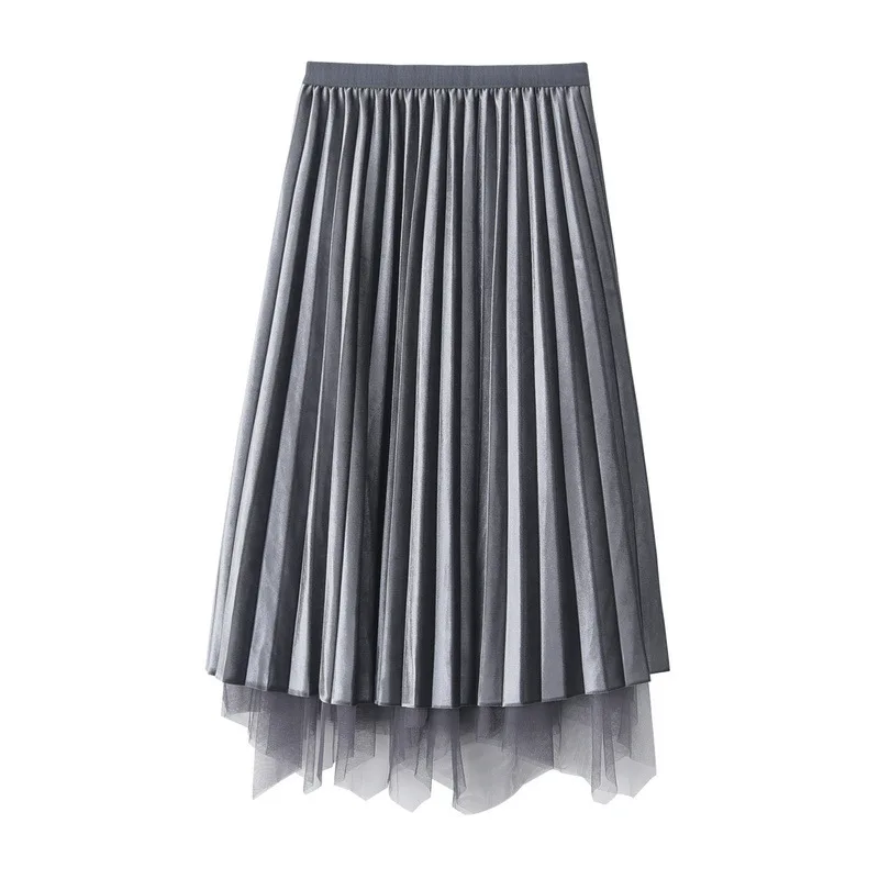 KIGO осень зима Женская бархатная плиссированная юбка Реверсивные великолепные юбки женские повседневные юбки миди с эластичной талией KI2744H