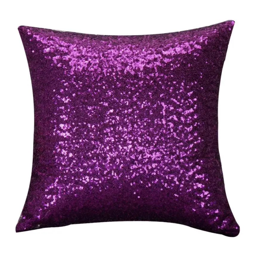 1PC Solid Color Glitter Sequins Throw Pillow Case Cafe Home Decor Cushion Covers Janu 24 in