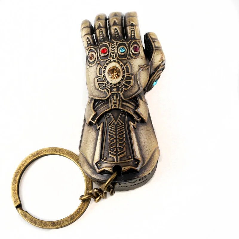 Черный Marvel Thanos Бесконечность камни рукавица открывалка для бутылок пива брелок Вес 80 г Мстители Бесконечность войны 3D перчатка брелок ювелирные изделия - Цвет: Черный