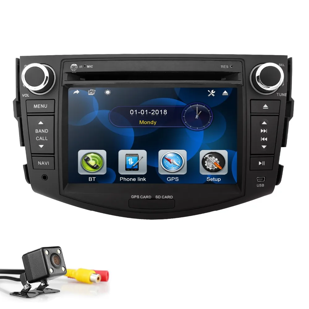 

7 Inch Car DVD Player For Toyota RAV 4 RAV4 2006-2012 2 Din Car Stereo Audio Radio Video GPS Navigation Steering Wheel CD BT