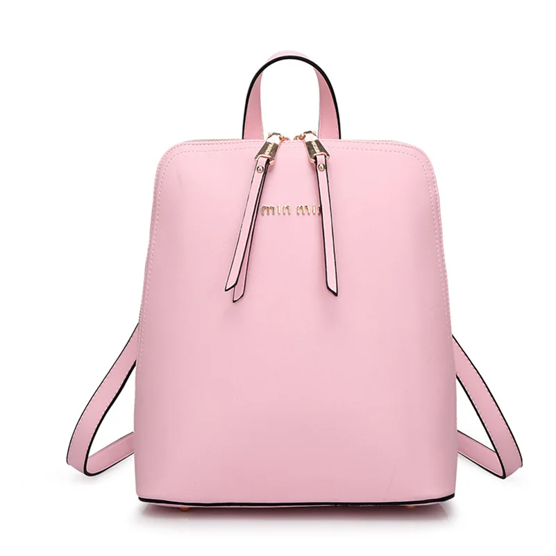 Korean style Genuine leather female font b backpack b font preppy style font b women b