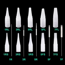 500 шт. иглы для станков для перманентного макияжа и колпачки для игл имеют большой колпачок и маленький наконечник для игл универсальная модель