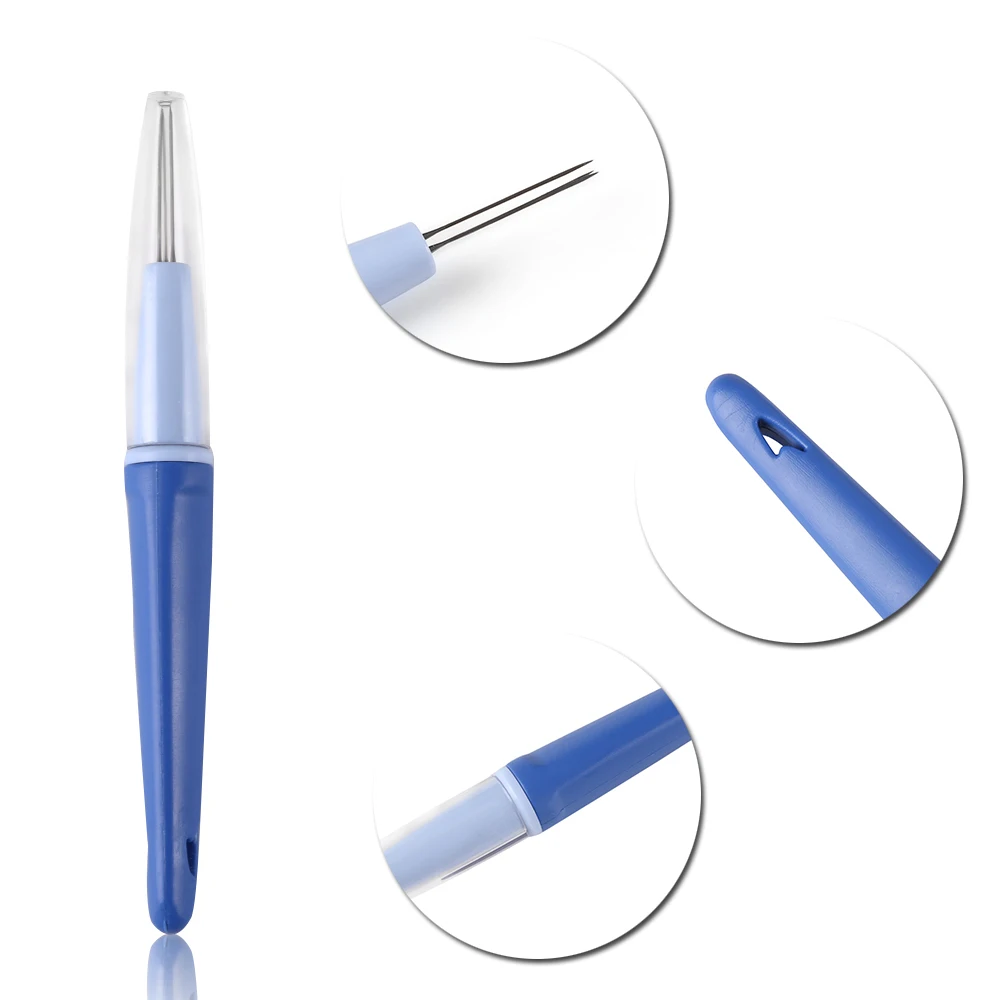 

1Set New Magic Embroidery Stitching Pen Wool Felting Needle Useful Practical Three Sized ABS Plastic DIY Punch Crafts Tool Kit