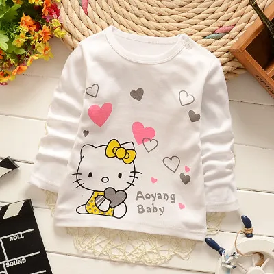 Дети мультфильм с длинными рукавами футболка Рубашки для мальчиков Для и девочек